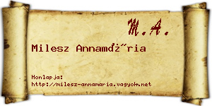 Milesz Annamária névjegykártya